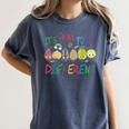 It's Ok To Be Different Apple Teacher Autism Awareness Women's Comfort Colors T-Shirt Denim
