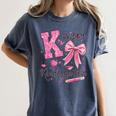 K Is For Kindergarten Teacher Coquette Bow Back To School Women's Comfort Colors T-Shirt Denim K Is For Kindergarten Teacher Coquette Bow Back To School Women's Comfort Colors T-Shirt Denim