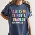 Kids AUTISM IS NOT A TRAGEDY IGNORANCE IS Proud Teacher Crew Women's Comfort Colors T-Shirt Denim
