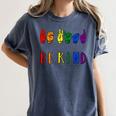 Be Kind Pride Sign Language Rainbow Teachers Interpreter ASL Women's Comfort Colors T-Shirt Denim