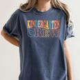Kinder Crew Kindergarten Teacher First 1st Day Of School Women's Comfort Colors T-Shirt Denim