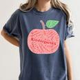 Kindergarten Apple Word Art For Teachers & Students Women's Comfort Colors T-Shirt Denim Kindergarten Apple Word Art For Teachers & Students Women's Comfort Colors T-Shirt Denim