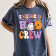 Kindergarten Boo Crew Spooky Kindergarten Halloween Teacher Women's Comfort Colors T-Shirt Denim