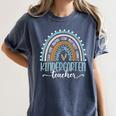 Kindergarten Teacher Leopard Boho Rainbow Back To School Women's Comfort Colors T-Shirt Denim Kindergarten Teacher Leopard Boho Rainbow Back To School Women's Comfort Colors T-Shirt Denim