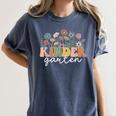 Kindergarten Teacher Wildflower Back To School Floral Outfit Men Women Women's Comfort Colors T-Shirt Denim Kindergarten Teacher Wildflower Back To School Floral Outfit Men Women Women's Comfort Colors T-Shirt Denim