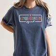 Kindergarten Team Crew Kinder Squad Back To School Teacher Women's Comfort Colors T-Shirt Denim