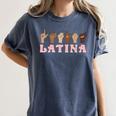 Latina ASL American Sign Language Latina Power ASL Teacher Women's Comfort Colors T-Shirt Denim