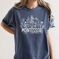 Learn Grow Bloom Wildflowers Appreciation Montessori Teacher Women's Comfort Colors T-Shirt Denim