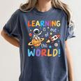 Learning Is Out Of This World Space Back To School Teacher Women's Comfort Colors T-Shirt Denim