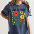 Leer Es Poder Cute Floral Boho Spanish Teacher Reading Women's Comfort Colors T-Shirt Denim Leer Es Poder Cute Floral Boho Spanish Teacher Reading Women's Comfort Colors T-Shirt Denim