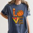 Leopard Pumpkin Love Teacher Life Thanksgiving Fall Women Women's Comfort Colors T-Shirt Denim