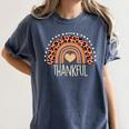Leopard Rainbow Thankful Thanksgiving Teacher Women Kids Women's Comfort Colors T-Shirt Denim Leopard Rainbow Thankful Thanksgiving Teacher Women Kids Women's Comfort Colors T-Shirt Denim