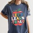 Let's Learn Today Teacher Motivational Back To School Women's Comfort Colors T-Shirt Denim