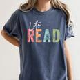 Let's Read Book Nerd Reading Book Lover Librarian Teacher Women's Comfort Colors T-Shirt Denim Let's Read Book Nerd Reading Book Lover Librarian Teacher Women's Comfort Colors T-Shirt Denim