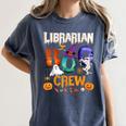 Librarian Boo Crew Teacher Student Halloween Costume Women's Comfort Colors T-Shirt Denim
