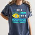 Librarian Teacher Dive Into A Good Book Reading Premium Tri-Blend Women's Comfort Colors T-Shirt Denim Librarian Teacher Dive Into A Good Book Reading Premium Tri-Blend Women's Comfort Colors T-Shirt Denim