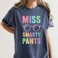 Little MISS SMARTY PANTS School Grad Teacher Last Day Women's Comfort Colors T-Shirt Denim