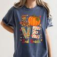 Love 2nd Grade Happy Fall Thanksgiving For 2nd Teacher For Men Women Girls Kids Women's Comfort Colors T-Shirt Denim Love 2nd Grade Happy Fall Thanksgiving For 2nd Teacher For Men Women Girls Kids Women's Comfort Colors T-Shirt Denim