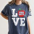 LOVE Kindergarten Teacher Student School Apple Women's Comfort Colors T-Shirt Denim LOVE Kindergarten Teacher Student School Apple Women's Comfort Colors T-Shirt Denim