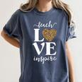 Love Leopard Print Teacher Cheetah School Inspire Teach Women's Comfort Colors T-Shirt Denim Love Leopard Print Teacher Cheetah School Inspire Teach Women's Comfort Colors T-Shirt Denim