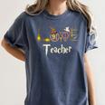 Love Teacher Wizards Back To School Halloween Women's Comfort Colors T-Shirt Denim