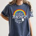 Luckiest Teacher Ever Rainbow- St Patricks Day Teacher Women's Comfort Colors T-Shirt Denim Luckiest Teacher Ever Rainbow- St Patricks Day Teacher Women's Comfort Colors T-Shirt Denim