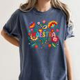 Maestra Flowers Spanish Teacher Cinco De Mayo Women's Comfort Colors T-Shirt Denim Maestra Flowers Spanish Teacher Cinco De Mayo Women's Comfort Colors T-Shirt Denim