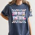 The Math Aint Mathin Meme Show Your Work Floral Math Teacher Women's Comfort Colors T-Shirt Denim