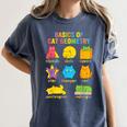Math Cat Geometry Back To School Mathematics Teacher Women's Comfort Colors T-Shirt Denim