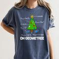 Math Geometry Christmas Tree Geometree Teacher Women's Comfort Colors T-Shirt Denim