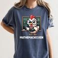 Math Teacher Chicken Mathemachicken Pun Women's Comfort Colors T-Shirt Denim Math Teacher Chicken Mathemachicken Pun Women's Comfort Colors T-Shirt Denim