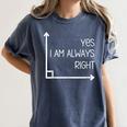 Math Teacher Geometry Angle Pun I'm Yes Always Right Women's Comfort Colors T-Shirt Denim Math Teacher Geometry Angle Pun I'm Yes Always Right Women's Comfort Colors T-Shirt Denim