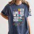 Music Teacher Music Math Language History Reading Science Women's Comfort Colors T-Shirt Denim