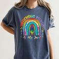 Musical Teacher Teaching Music Is My Jam Rainbow Tie Dye Women's Comfort Colors T-Shirt Denim