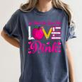 In October We Wear Pink Love Teacher Breast Cancer Awareness Women's Comfort Colors T-Shirt Denim