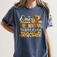 One Thankful Substitute Teacher Turkey Leopard Thanksgiving For Men Women Women's Comfort Colors T-Shirt Denim One Thankful Substitute Teacher Turkey Leopard Thanksgiving For Men Women Women's Comfort Colors T-Shirt Denim