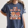 One Thankful Teacher Fall Leaves Thanksgiving Retro Women's Comfort Colors T-Shirt Denim One Thankful Teacher Fall Leaves Thanksgiving Retro Women's Comfort Colors T-Shirt Denim