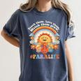 Paraprofessional Para Life Sun Flower Teacher Back To School Women's Comfort Colors T-Shirt Denim