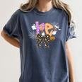 PE Teacher Coach Coquette Ghost Halloween Physical Education Women's Comfort Colors T-Shirt Denim