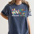 Peace Love Inclusion Sped Squad Special-Ed Teacher Daycare Women's Comfort Colors T-Shirt Denim Peace Love Inclusion Sped Squad Special-Ed Teacher Daycare Women's Comfort Colors T-Shirt Denim