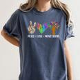 Peace Love Montessori Daycare Teacher Appreciation Women's Comfort Colors T-Shirt Denim