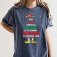 Physics Teacher Christmas Elf Christmas Cheer Women's Comfort Colors T-Shirt Denim