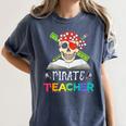 Pirate Teacher Halloween Skull Adult Women's Comfort Colors T-Shirt Denim