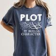 Plot It Builds Character Book Reading Teacher Women's Comfort Colors T-Shirt Denim Plot It Builds Character Book Reading Teacher Women's Comfort Colors T-Shirt Denim