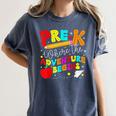 Pre-k Where The Adventure Begins First Day Of Prek Teacher Women's Comfort Colors T-Shirt Denim Pre-k Where The Adventure Begins First Day Of Prek Teacher Women's Comfort Colors T-Shirt Denim