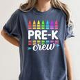 Pre-K Crew Teacher Team Squad Hello Back School Graduation Women's Comfort Colors T-Shirt Denim Pre-K Crew Teacher Team Squad Hello Back School Graduation Women's Comfort Colors T-Shirt Denim