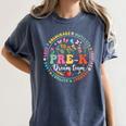 Pre-K Dream Team Back To School Teacher Flower Women's Comfort Colors T-Shirt Denim Pre-K Dream Team Back To School Teacher Flower Women's Comfort Colors T-Shirt Denim