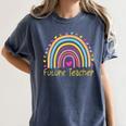 Pre-K Preschool Kindergarten Future Teacher Rainbow Women's Comfort Colors T-Shirt Denim Pre-K Preschool Kindergarten Future Teacher Rainbow Women's Comfort Colors T-Shirt Denim