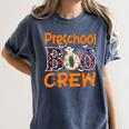 Preschool Boo Crew Preschool Halloween Teacher Women's Comfort Colors T-Shirt Denim