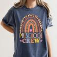 Preschool Crew Cute Leopard Rainbow Back To School Teachers Women's Comfort Colors T-Shirt Denim